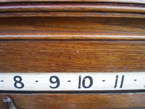 fig 1. Scoreboard snooker billiards Victorian Oak by Orme and sons manchester c1880