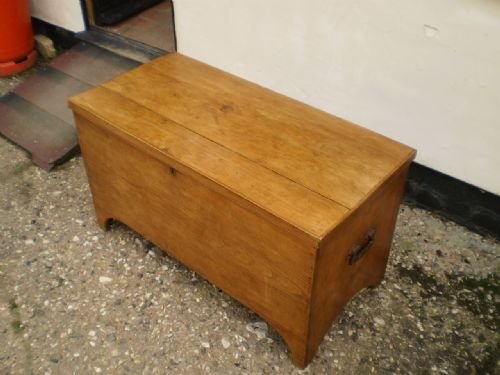fig 1. Blanket box coffer chest Victorian Elm c1880