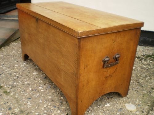 fig 2. Blanket box coffer chest Victorian Elm c1880