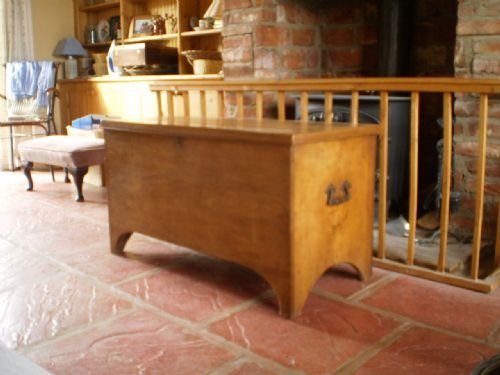 fig 3. Blanket box coffer chest Victorian Elm c1880