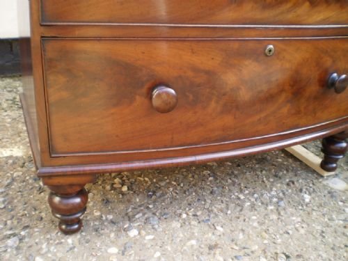 fig 3. Chest of drawers George III small bow front Mahogany c 1800