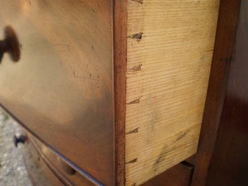 fig 4. Chest of drawers George III small bow front Mahogany c 1800