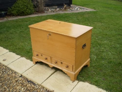fig 1. Blanket box Mule chest Victorian Pine c1850
