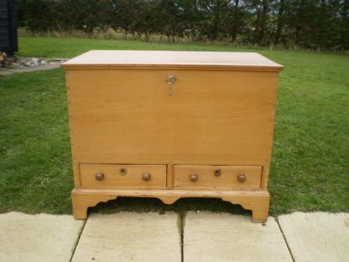 fig 4. Blanket box Mule chest Victorian Pine c1850
