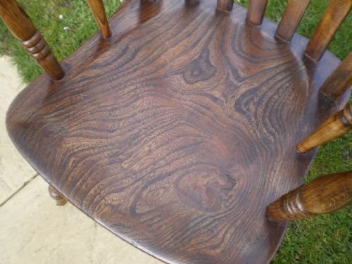 fig 1. Chair Victorian Windsor Grandfather Lathe back armchair Elm c1880