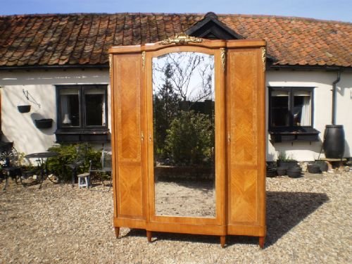 Wardrobe French Satinwood and Burr Elm Victorian Republic Georges Guerin C1890