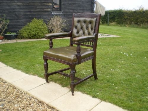 Chair Victorian Mahogany Leather Desk Chair C1880
