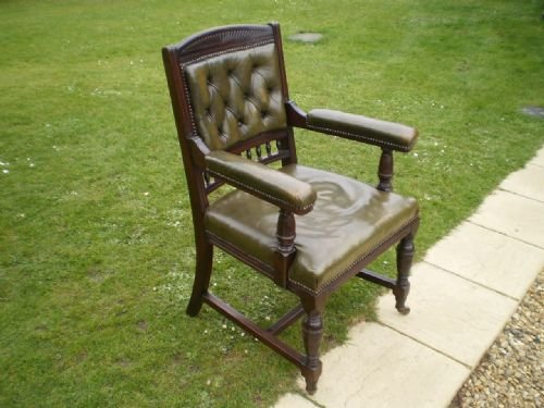fig 3. Chair Victorian Mahogany leather desk chair c1880