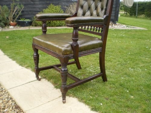fig 4. Chair Victorian Mahogany leather desk chair c1880
