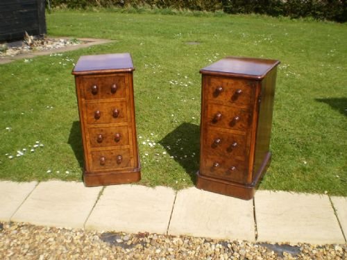 Cabinets Cupboards Bedside Victorian Burr Walnut C1870