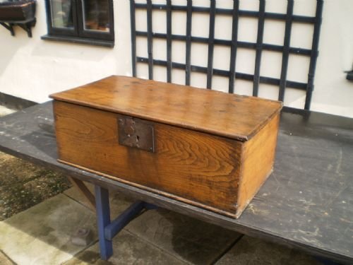 Box Chest George II Elm Document or Bible Box C1750