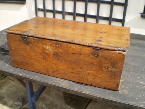 fig 3. Box Chest George II Elm document or Bible box c1750
