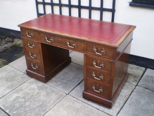 Desk Victorian Walnut Twin Pedestal C1870