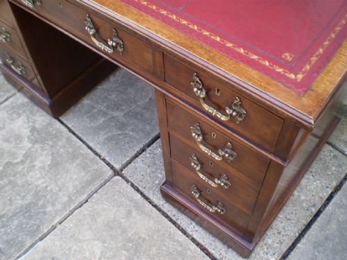 fig 2. Desk Victorian Walnut twin pedestal c1870