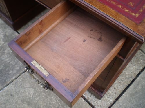 fig 3. Desk Victorian Walnut twin pedestal c1870