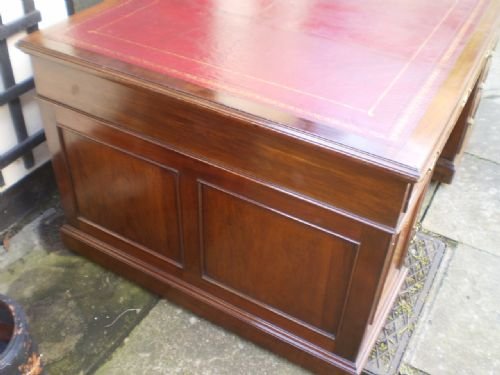fig 2. Desk antique Victorian Mahogany partners desk c1890