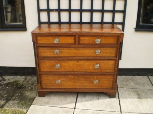 Chest of Drawers Antique George III Oak and Mahogany C1790