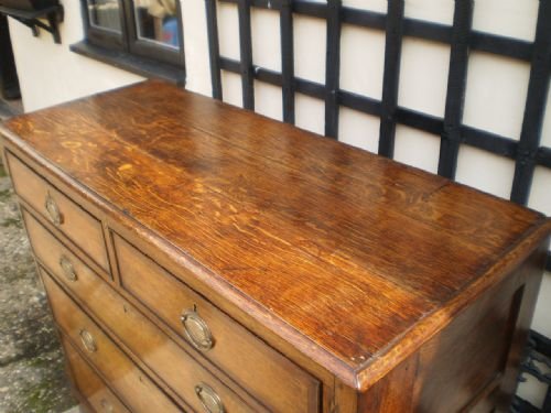 fig 1. Chest of drawers antique George III Oak and Mahogany c1790