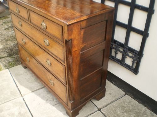 fig 2. Chest of drawers antique George III Oak and Mahogany c1790