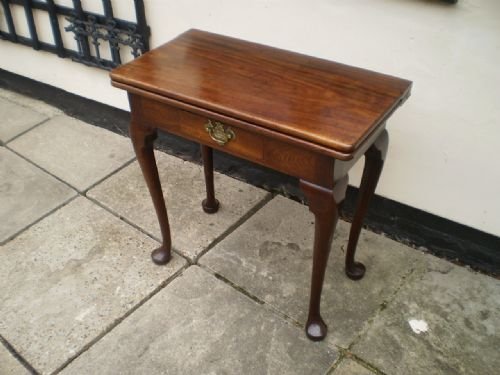 fig 2. Table lowboy card tea antique George II Mahogany c1750