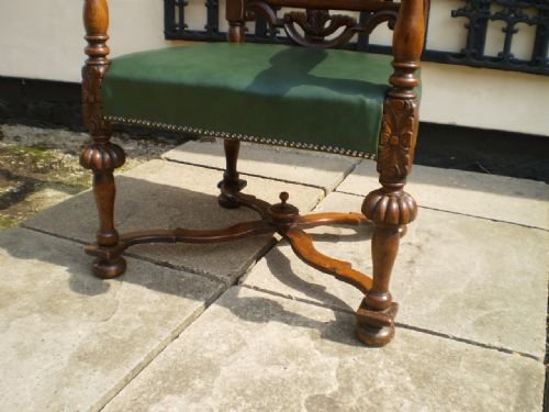 fig 2. Chair antique Victorian carved Oak throne chair c1880