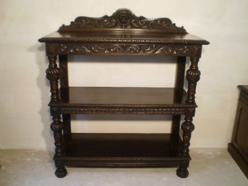 fig 4. Sideboard buffet antique Victorian carved Oak Lion mask green man c1880