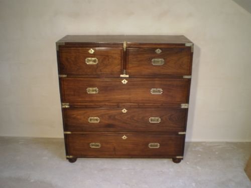Chest of Drawers Military Campaign George IV Teak C1830