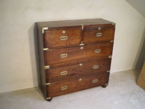fig 1. Chest of drawers Military campaign George IV Teak c1830