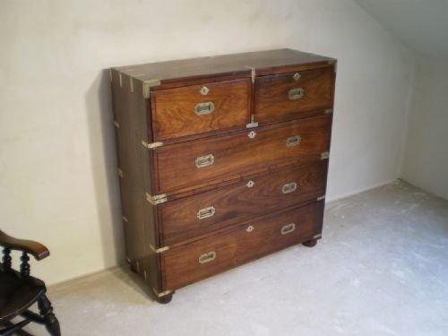 fig 4. Chest of drawers Military campaign George IV Teak c1830