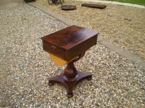 Table Sewing Work Table William IV Figured Mahogany C1830