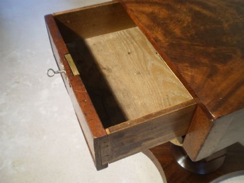fig 4. Table sewing work table William IV figured Mahogany c1830