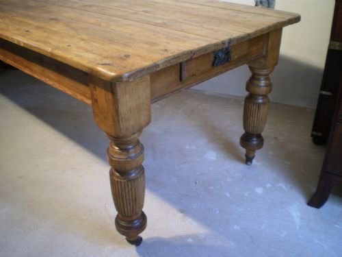 fig 1. Table dining kitchen farmhouse Victorian Pine c1880