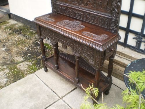 fig 4. Table carved Oak credence or console table 17th century and later