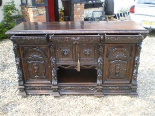 Sideboard Dresser Victorian Carved Oak
