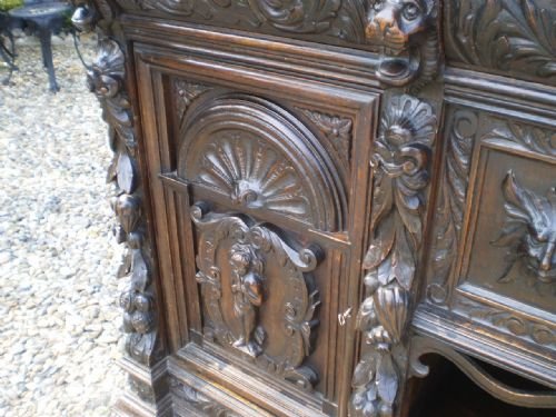 fig 4. Sideboard dresser Victorian carved Oak