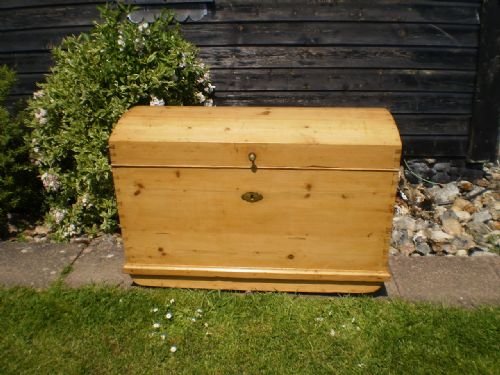 fig 1. Blanket box chest trunk Victorian Pine c1880