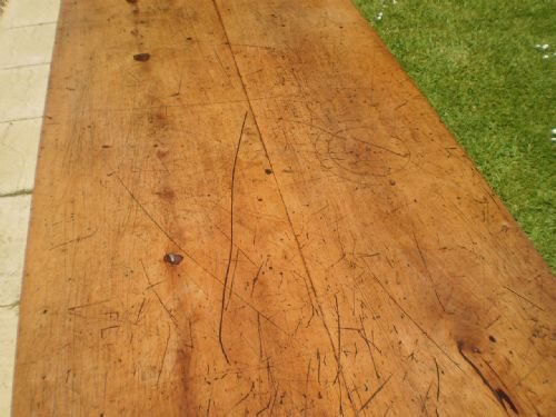fig 3. Table kitchen early Victorian Apple wood c1840