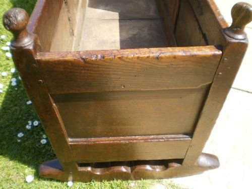 fig 4. cradle crib Queen Anne Oak c1700