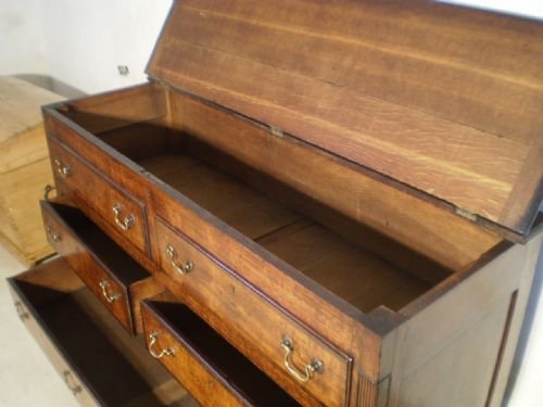 fig 3. Chest coffer Mule chest Lancashire Oak and Mahogany c1800