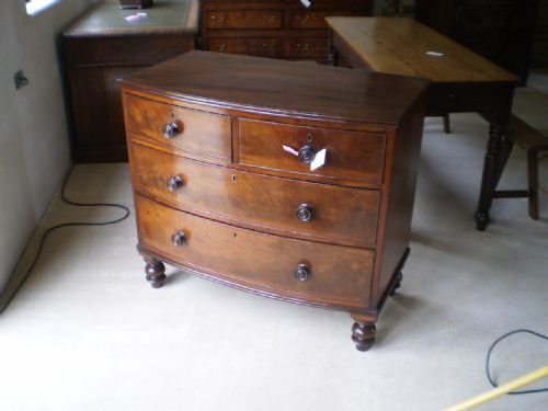 Chest of Drawers George III Mahogany Bowfront Small C1800