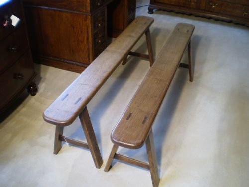 fig 1. Benches settles Victorian Oak c1880