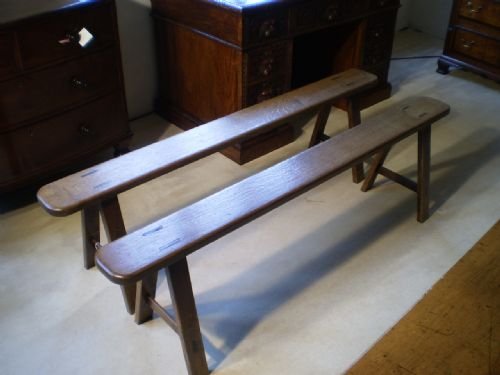 fig 2. Benches settles Victorian Oak c1880