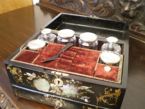 fig 2. Box chest Victorian Vanity chest c1880
