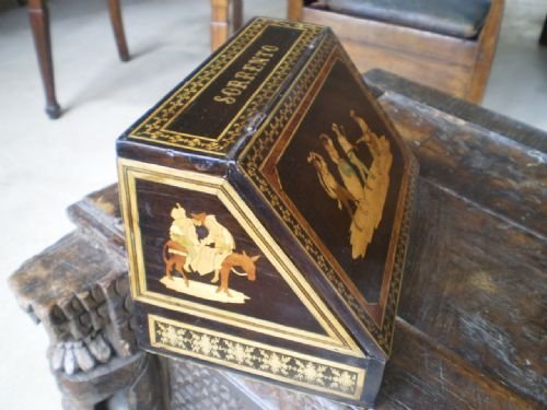 fig 3. Box correspondence writing box George IV Sorrento ware Tunbridge ware c1820
