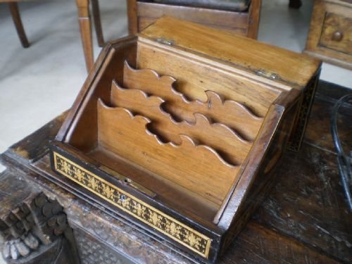 fig 4. Box correspondence writing box George IV Sorrento ware Tunbridge ware c1820