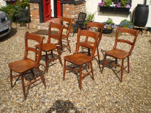 Chairs Windsor Beech and Elm Kitchen Dining Set of 6 C1880
