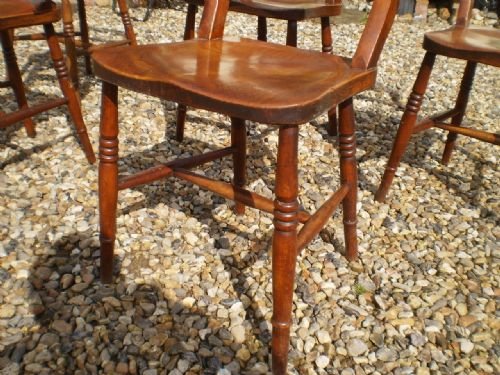 fig 1. Chairs Windsor Beech and Elm kitchen dining set of 6 c1880
