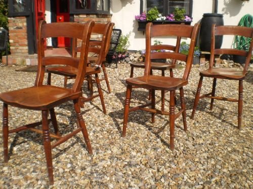 fig 3. Chairs Windsor Beech and Elm kitchen dining set of 6 c1880