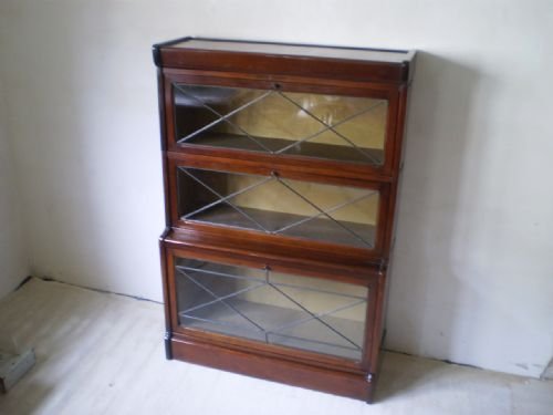fig 1. Bookcase Globe Wernicke style Mahogany leaded glass c1910