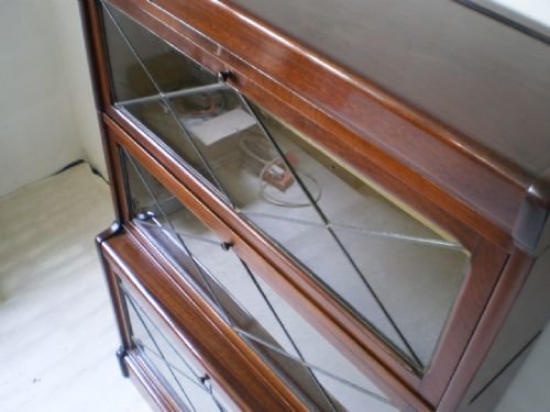 fig 3. Bookcase Globe Wernicke style Mahogany leaded glass c1910